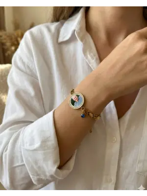 Fotoğraflı Bileklik Arpa Zincir