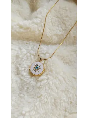 Beyaz Anı Kolyesi Kapaklı