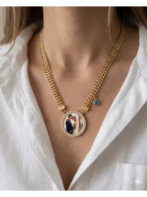 Anı Kolyesi Hasır Model Nazar Boncuklu