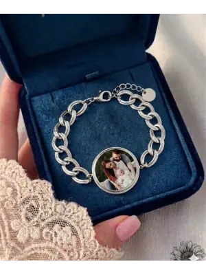 Anı Bileklik Gümüş Renk Çelik