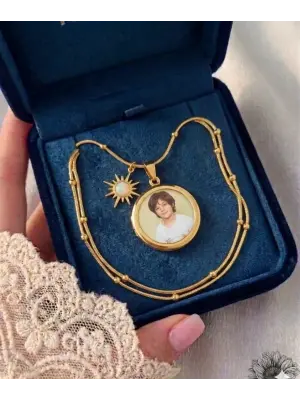 Çift Fotoğraflı Anı Kolyesi Dorika Zincir