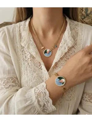 Anı Seti Fotoğraflı Kolye ve Bileklik