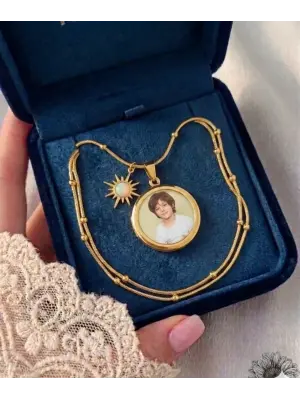 Anı Kolyesi Dorika Zincir Güneş Detaylı