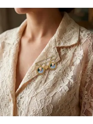 Anı İğnesi Çift Fotoğraflı