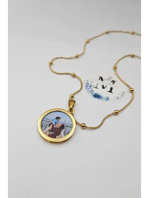 Dorika Anı Kolyesi Cift fotoğraflı