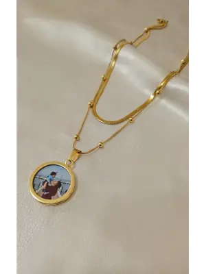 Dorika Zincir 2li Anı Kolyesi