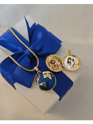 Dünya Anı Kolyesi Fotoğraflı