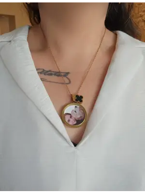 Yonca Detaylı Anı Kolyesi