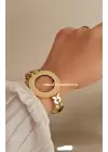 Tam Altin Takılabilen Kelepçe Bileklik Çelik