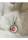 Fotoğraflı Kolye  Silver Renk Çift Fotoğraflı