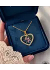 Kalp Taşlı Anı Kolyesi taşlı Model