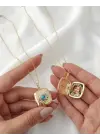 Kapaklı Anı Kolyesi Kare Model Nazar Model