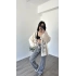 Ahri Oversize Nakış İşlemeli Kimono Krem