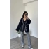 Ahri Oversize Nakış İşlemeli Kimono Lacivert