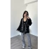 Ahri Oversize Nakış İşlemeli Kimono Siyah