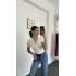 Cupid Fermuar Yaka Basic Body Beyaz