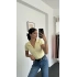 Cupid Fermuar Yaka Basic Body Sarı