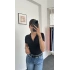 Cupid Fermuar Yaka Basic Body Siyah