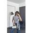 Dik Yakalı Basic Kısa Kollu Tişört Gri