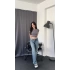 Eso Gri Basic Kısa Kollu Crop Tişört