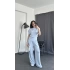 Estila Vatkalı Asimetrik Kesim Takım Bebe Mavi