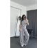 Estila Vatkalı Asimetrik Kesim Takım Gri