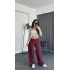 Gofre Rahat Kalıp Pantolon Bordo