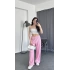 Gofre Rahat Kalıp Pantolon Pembe