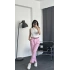 Kemerli Kumaş Pantolon Pembe