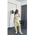 Kemerli Kumaş Pantolon Sarı