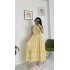 Latona Halter Yaka Uzun Batik Elbise Sarı