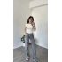 Yan Büzgü Kap Kol Crop Beyaz