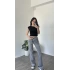 Yan Büzgü Kap Kol Crop Siyah