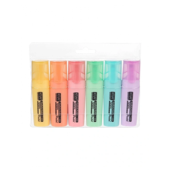 Kraf Fosforlu Kalem Seti - Pastel - 6lı