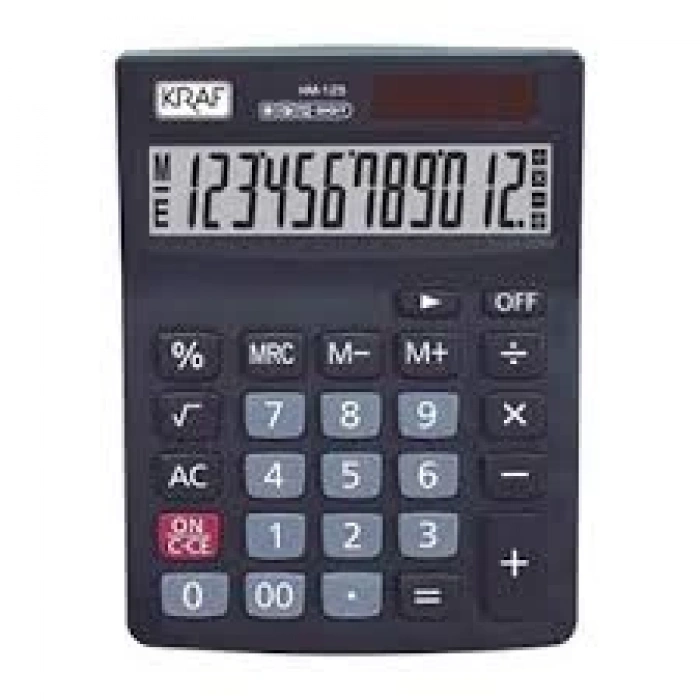 KRAF HESAP MAKİNESİ MASAÜSTÜ 12 HANE HM-125