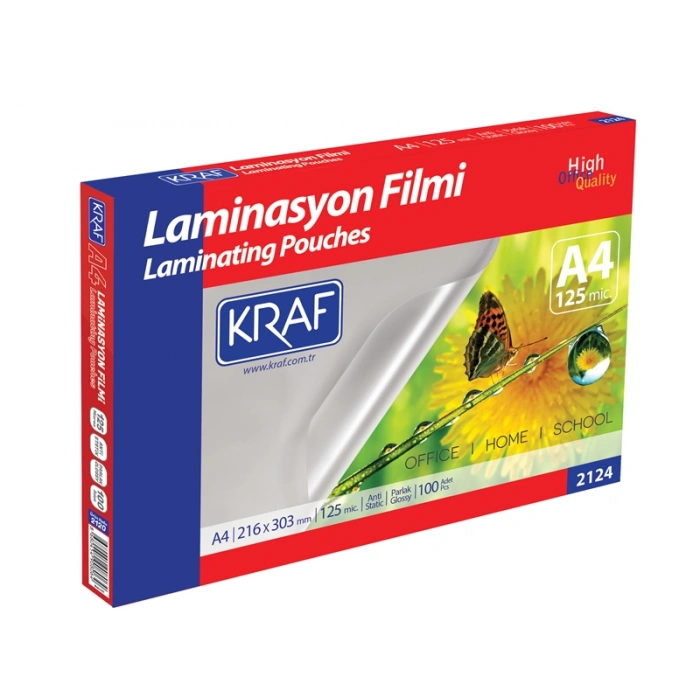 Kraf Laminasyon Filmi A4 Parlak 125 mic