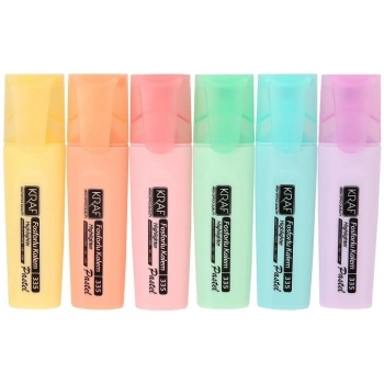 Kraf Fosforlu Kalem Seti - Pastel - 6lı