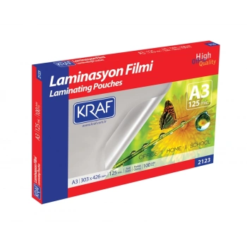 Kraf Laminasyon Filmi A3 Parlak 125 mic