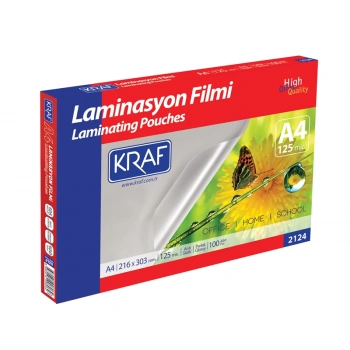 Kraf Laminasyon Filmi A4 Parlak 125 mic