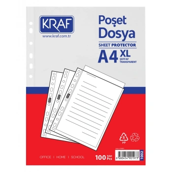 Kraf Poşet Dosya - A4 - XL - 100lü