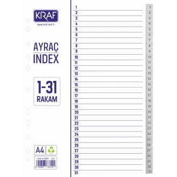 Kraf Separatör 1-31 Rakamlı