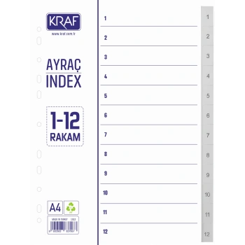 Kraf Separatör 12 Rakamlı