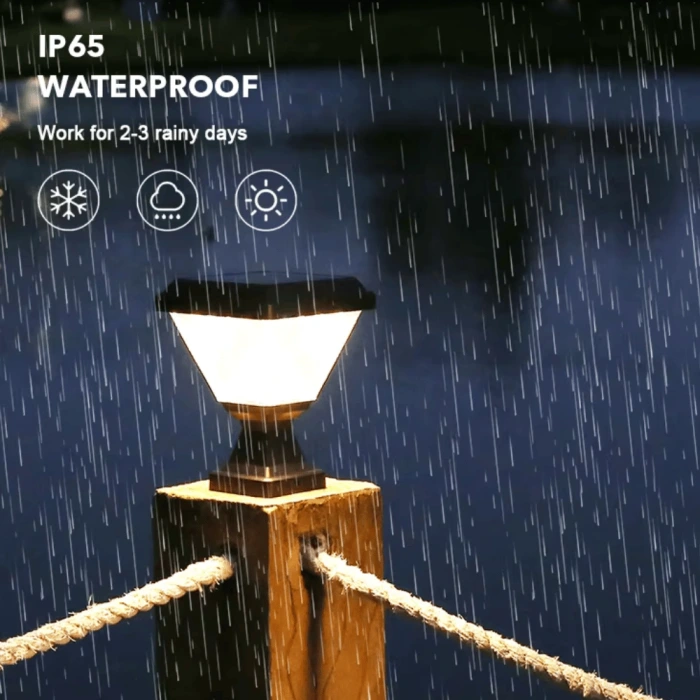 100W Solar Bahçe Armatürü ; Kumandalı ; 2000lm ; 6500K-4000K-3200K Seçmeli