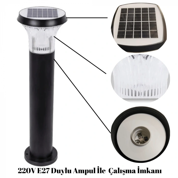 100W Solar Bahçe Armatürü ; Kumandalı ; 2000lm ; 6500K-4000K-3200K Seçmeli