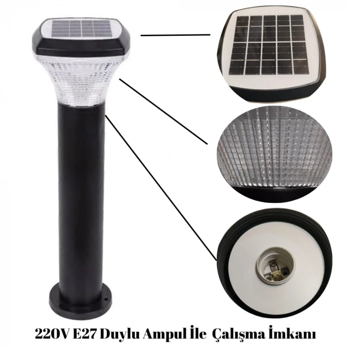 100W Solar Bahçe Armatürü ; Kumandalı ; 2000lm ; 6500K-4000K-3200K Seçmeli