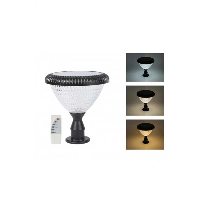 100W Solar Bahçe Armatürü ; Kumandalı ; 2400lm ; 6500K-4000K-3200K Seçmeli
