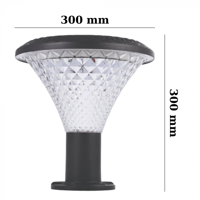 100W Solar Bahçe Armatürü ; Kumandalı ; 2400lm ; 6500K-4000K-3200K Seçmeli