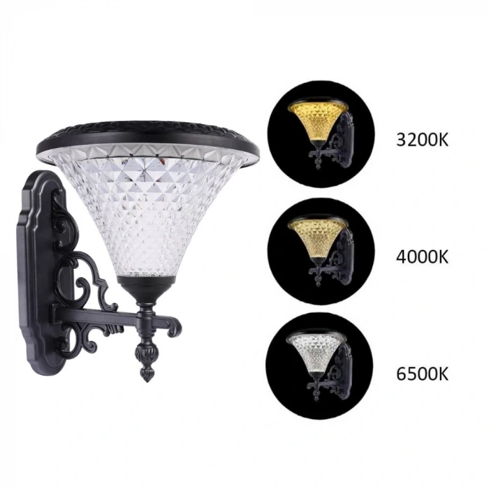 100W Solar Bahçe Armatürü ; Kumandalı ; 2400lm ; 6500K-4000K-3200K Seçmeli