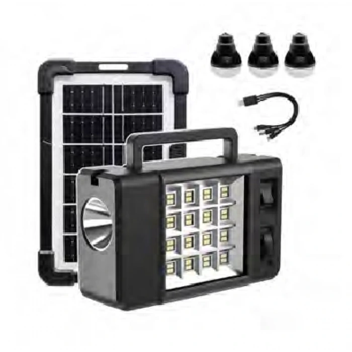 120W Şarj Edilebilir Solar Işıldak Paketi ; 1920lm ; 6500K