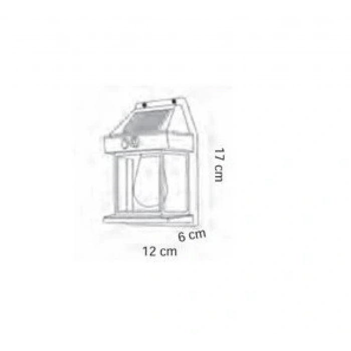 12W Solar Dekoratif Bahçe Armatürü ; Sensörlü ; 240lm ; 3200K